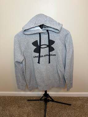 ☀️Under Armour Loose Fit Logo Pullover Hoodie Gray Size Small
